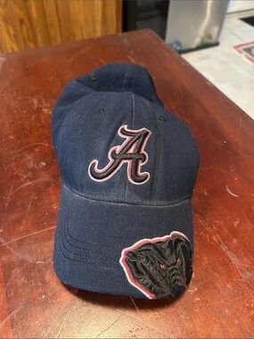 Navy Alabama Baseball Cap with Embroidered 'A' and Patch